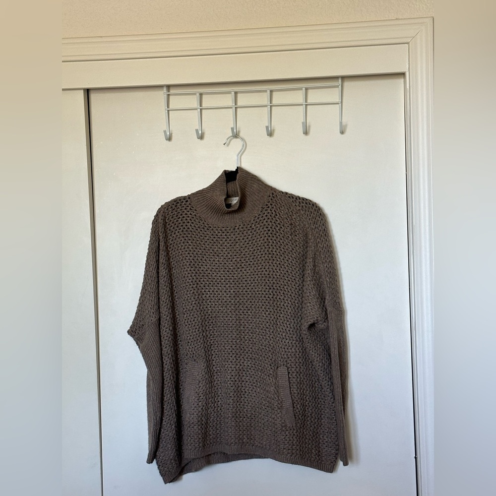 Loft Turtleneck Waffle Knit Long Sleeve Sweater